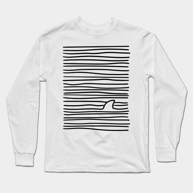 Minimal Line Drawing Simple Unique Shark Fin Gift Women Men Boys Girls